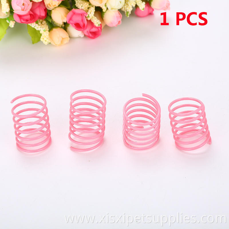 Durable Cat Colorful Plastic Spring Toys Pet Grinding Claws Toys